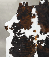 Tricolor X-Large European Cowhide Rug 6'11"H x 6'4"W #B23714 by Hudson Hides