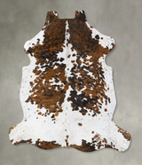 Tricolor X-Large European Cowhide Rug 7'1"H x 6'3"W #B23719 by Hudson Hides