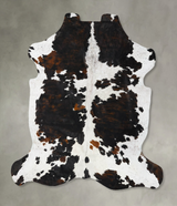 Tricolor X-Large European Cowhide Rug 7'0"H x 6'8"W #B23732 by Hudson Hides