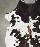 Tricolor X-Large European Cowhide Rug 7'6"H x 6'6"W #B23756 by Hudson Hides