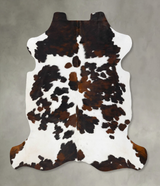 Tricolor X-Large European Cowhide Rug 7'0"H x 6'6"W #B23773 by Hudson Hides