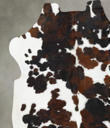 Tricolor XX-Large European Cowhide Rug 7'9"H x 6'11"W #B23787 by Hudson Hides