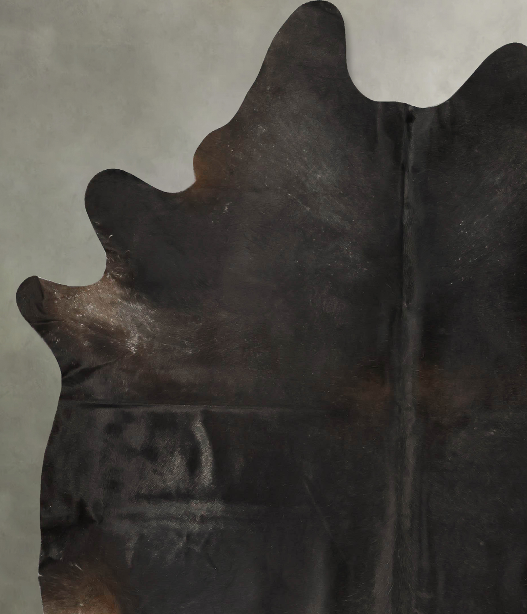 Solid Black XX-Large Brazilian Cowhide Rug 9'1"H x 7'3"W #B23843 by Hu