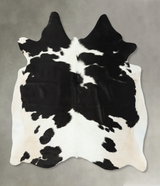 Black and White XX-Large Brazilian Cowhide Rug 7'5"H x 6'10"W #B23861 by Hudson Hides