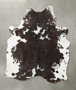 Chocolate and White X-Large Brazilian Cowhide Rug 7'9"H x 6'0"W #B23881 by Hudson Hides