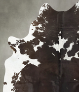 Chocolate and White X-Large Brazilian Cowhide Rug 7'9"H x 6'0"W #B23881 by Hudson Hides