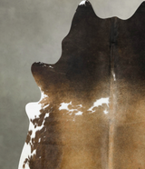 Chocolate and White XX-Large Brazilian Cowhide Rug 7'8"H x 6'11"W #B23888 by Hudson Hides