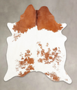 Brown and White XX-Large Brazilian Cowhide Rug 7'9"H x 6'6"W #B2389 by Hudson Hides
