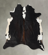 Chocolate and White XX-Large Brazilian Cowhide Rug 7'7"H x 7'0"W #B23926 by Hudson Hides