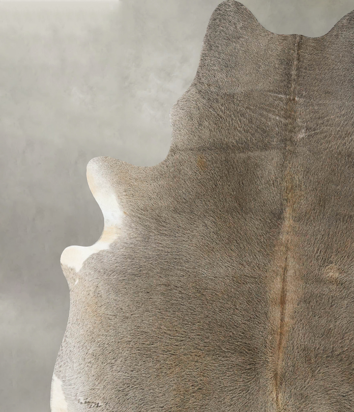 Grey with Beige X-Large Brazilian Cowhide Rug 7'8"H x 6'5"W #B23949 by Hudson Hides