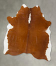 Brown and White Regular X-Large Brazilian Cowhide Rug 7'1"H x 6'4"W #B23950 by Hudson Hides