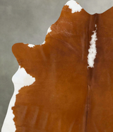 Brown and White Regular X-Large Brazilian Cowhide Rug 7'1"H x 6'4"W #B23950 by Hudson Hides