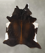 Chocolate and White XX-Large Brazilian Cowhide Rug 8'2"H x 6'7"W #B23966 by Hudson Hides