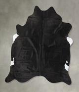Solid Black XX-Large Brazilian Cowhide Rug 7'11"H x 6'10"W #B23973 by Hudson Hides