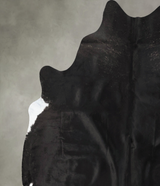 Solid Black XX-Large Brazilian Cowhide Rug 7'11"H x 6'10"W #B23973 by Hudson Hides