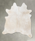 Ivory with Beige X-Large Brazilian Cowhide Rug 6'11"H x 6'0"W #B23985 by Hudson Hides
