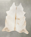 Ivory with Beige XX-Large Brazilian Cowhide Rug 8'0"H x 6'6"W #B23986 by Hudson Hides