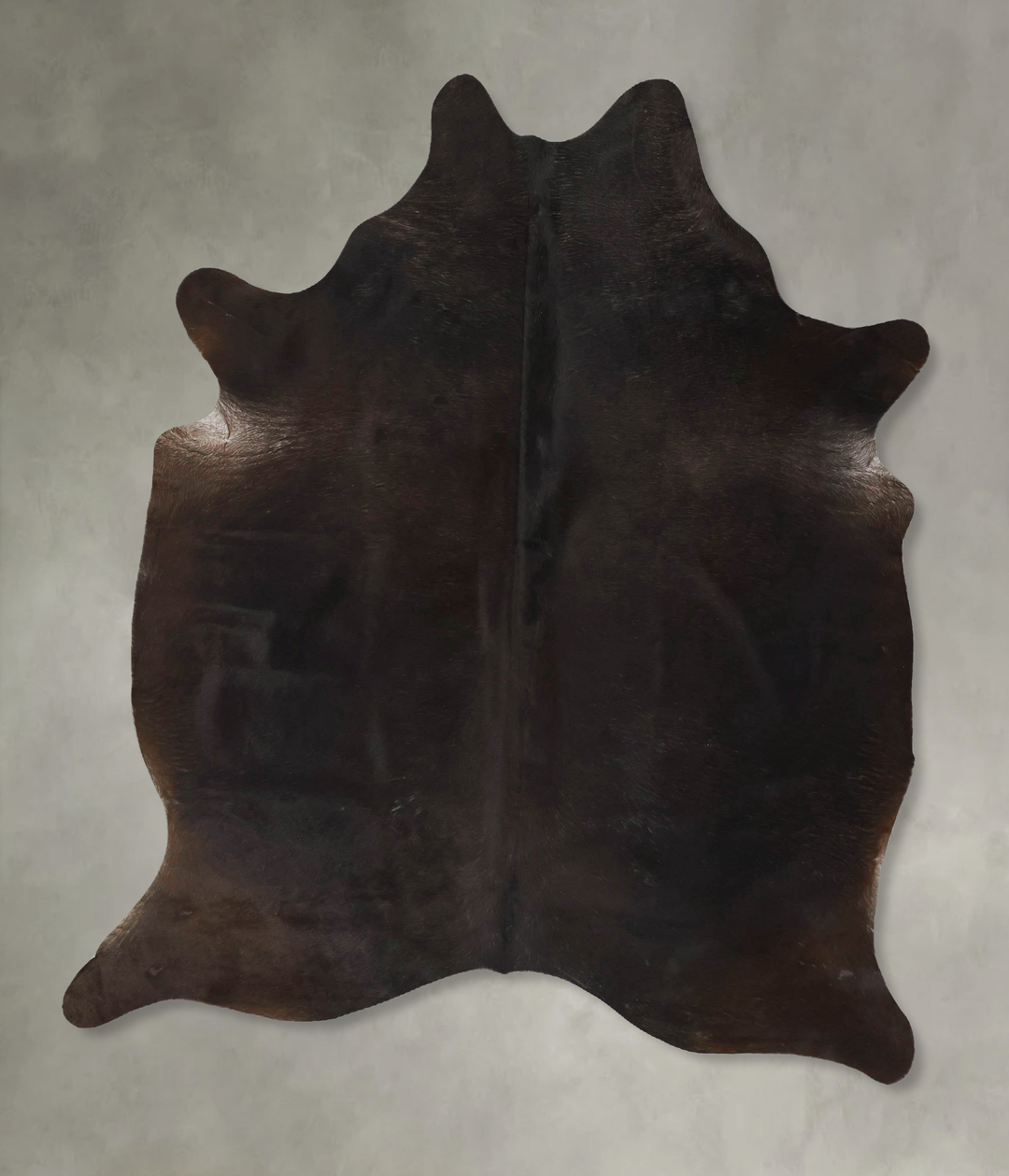 Solid Black X-Large Brazilian Cowhide Rug 7'1"H x 5'9"W #B23990 by Hud