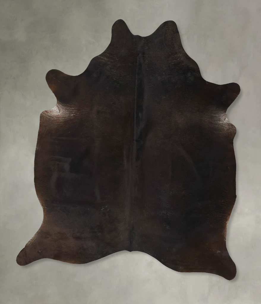 Solid Black X-Large Brazilian Cowhide Rug 7'1"H x 5'9"W #B23990 by Hudson Hides