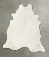 Solid White XX-Large Brazilian Cowhide Rug 7'7"H x 6'10"W #B24005 by Hudson Hides