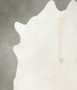 Solid White XX-Large Brazilian Cowhide Rug 7'7"H x 6'9"W #B24006 by Hudson Hides