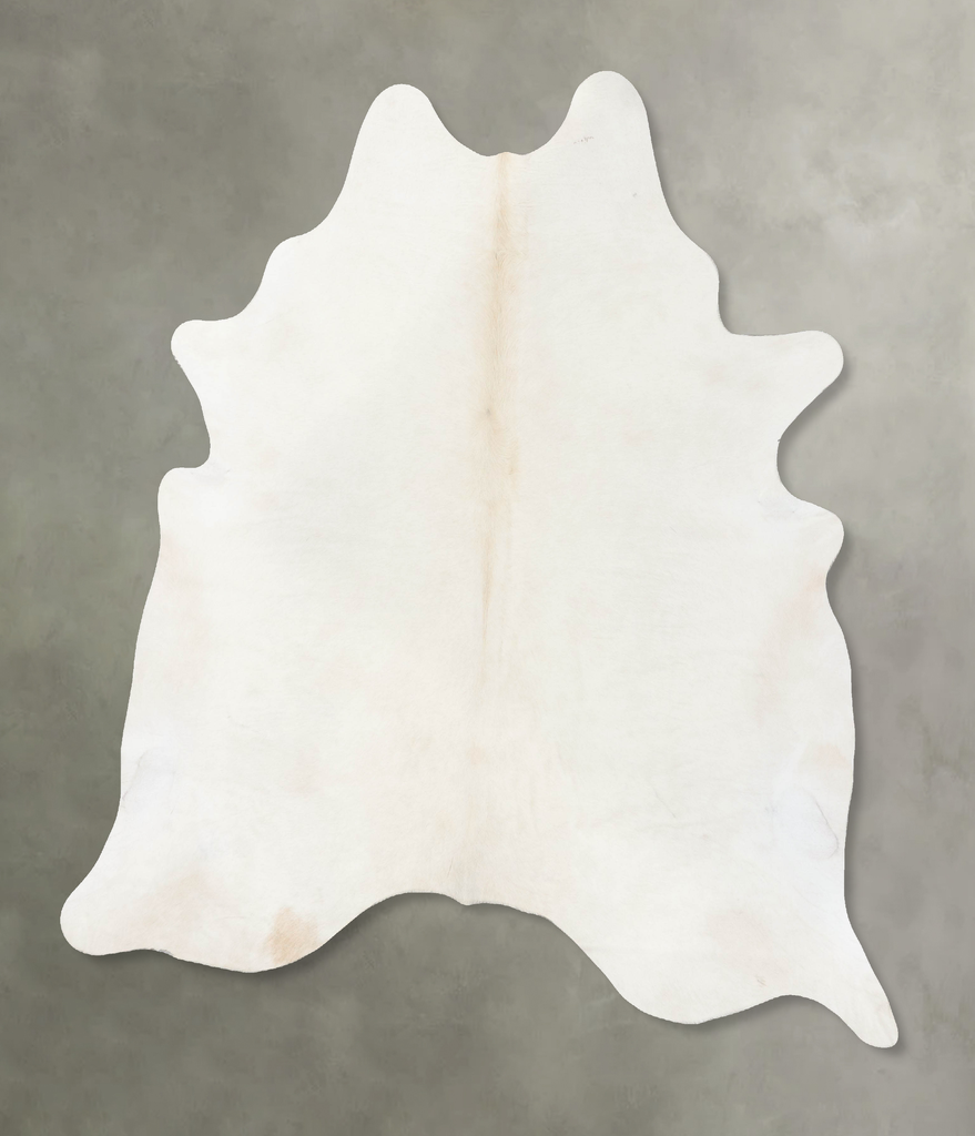Solid White XX-Large Brazilian Cowhide Rug 7'11"H x 6'11"W #B24007 by Hudson Hides