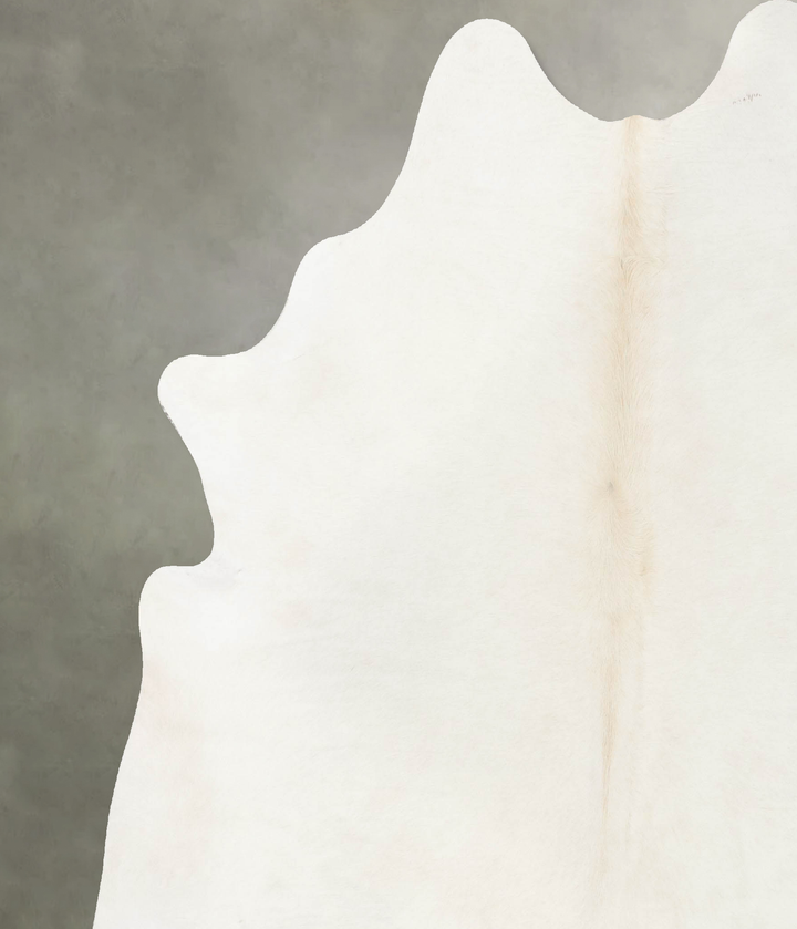 Solid White XX-Large Brazilian Cowhide Rug 7'11"H x 6'11"W #B24007 by Hudson Hides