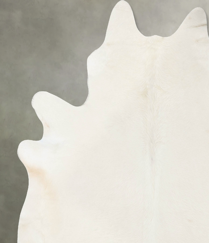 Solid White XX-Large Brazilian Cowhide Rug 7'11"H x 7'0"W #B24009 by Hudson Hides