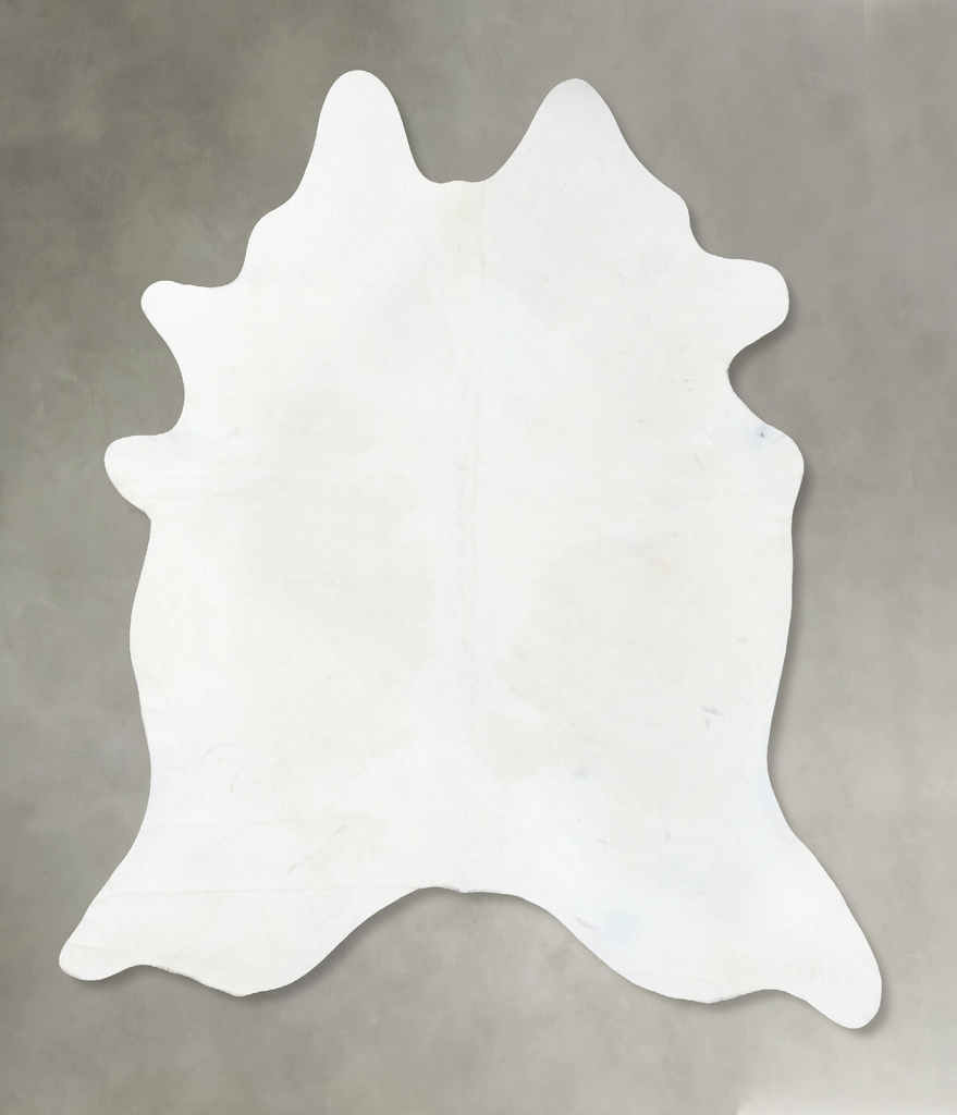 Solid White XX-Large Brazilian Cowhide Rug 8'0"H x 6'11"W #B24016 by Hudson Hides