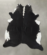 Black and White X-Large Brazilian Cowhide Rug 7'9"H x 6'4"W #B24031 by Hudson Hides