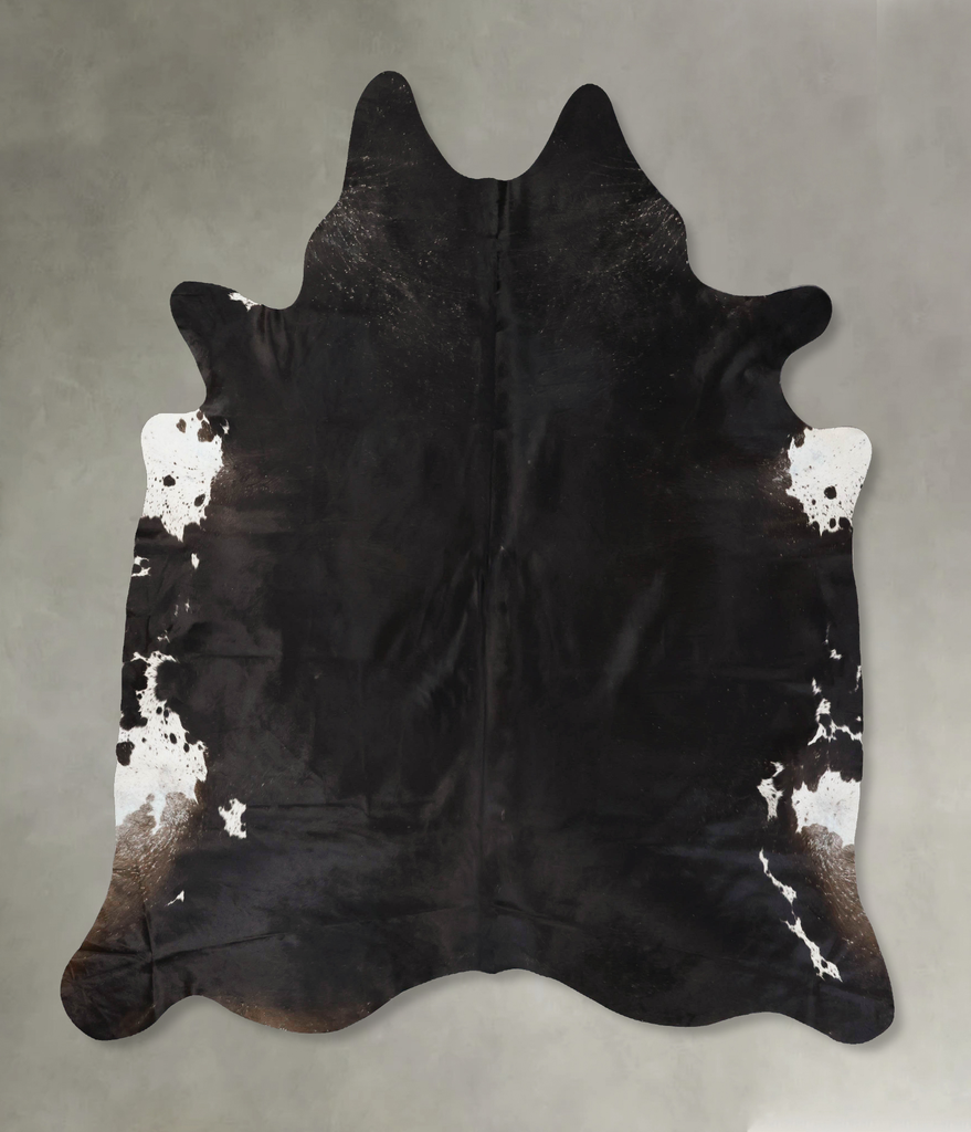 Solid Black XX-Large Brazilian Cowhide Rug 8'5"H x 7'3"W #B24036 by Hudson Hides
