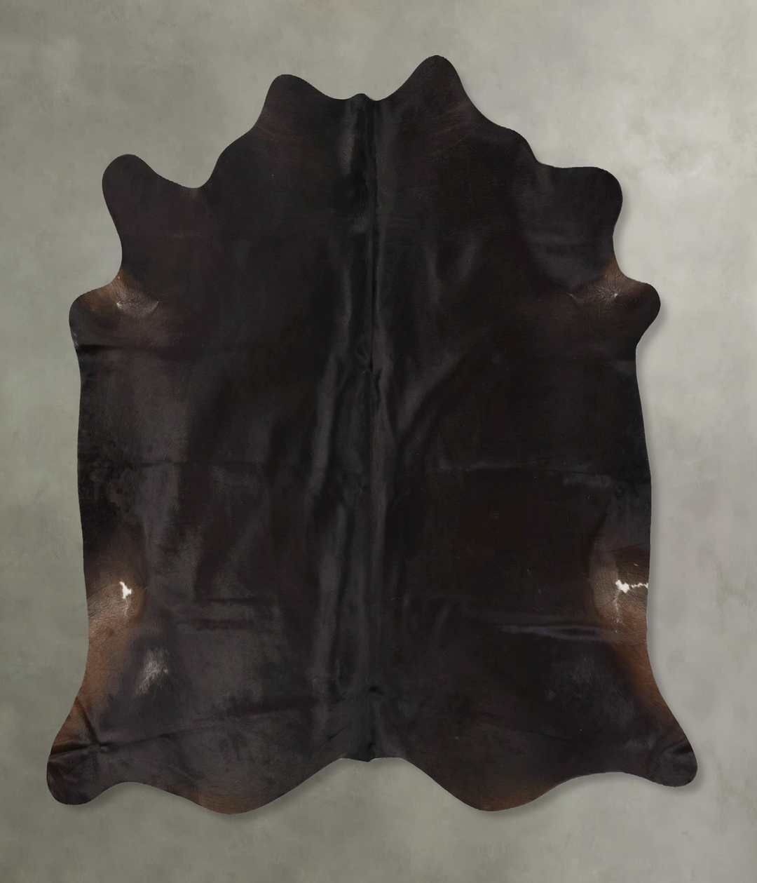 Solid Black X-Large Brazilian Cowhide Rug 6'8"H x 6'10"W #B24037 by Hu