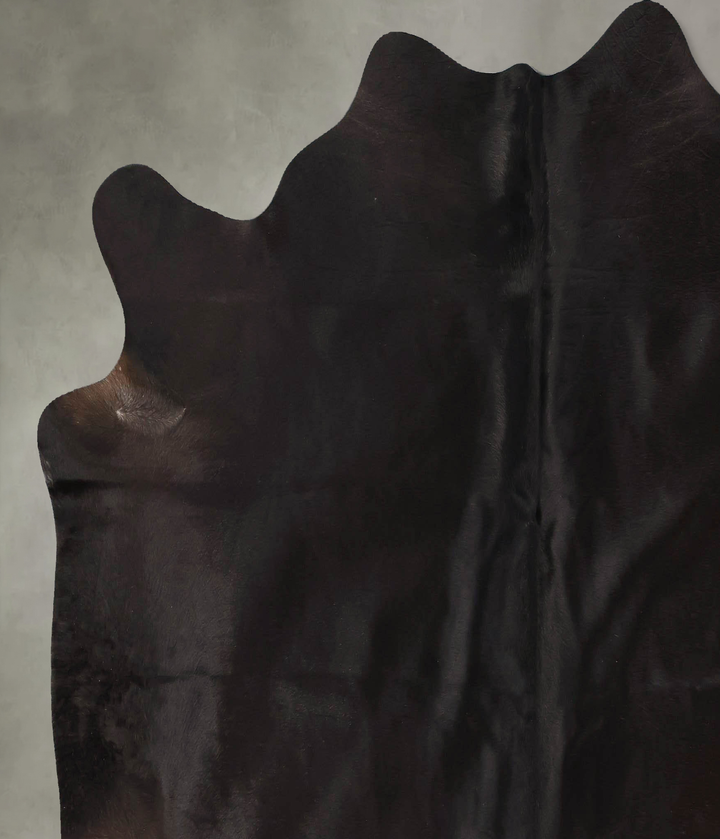 Solid Black X-Large Brazilian Cowhide Rug 6'8"H x 6'10"W #B24037 by Hudson Hides