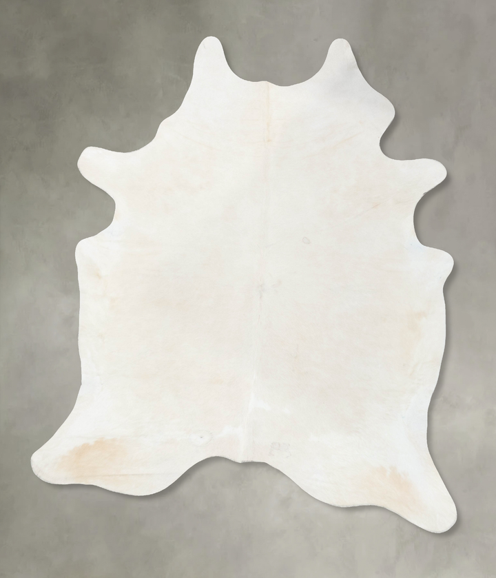 Solid White XX-Large Brazilian Cowhide Rug 8'10"H x 6'11"W #B24058 by Hudson Hides