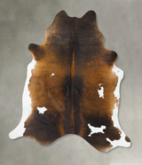 Chocolate and White XX-Large Brazilian Cowhide Rug 8'1"H x 6'9"W #B24062 by Hudson Hides