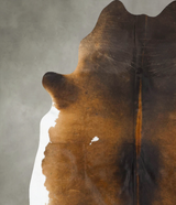 Chocolate and White XX-Large Brazilian Cowhide Rug 8'1"H x 6'9"W #B24062 by Hudson Hides