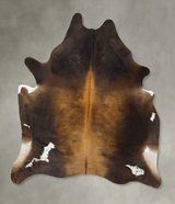 Chocolate and White XX-Large Brazilian Cowhide Rug 7'11"H x 6'6"W #B24068 by Hudson Hides