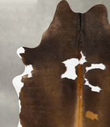 Chocolate and White XX-Large Brazilian Cowhide Rug 8'9"H x 6'8"W #B24075 by Hudson Hides
