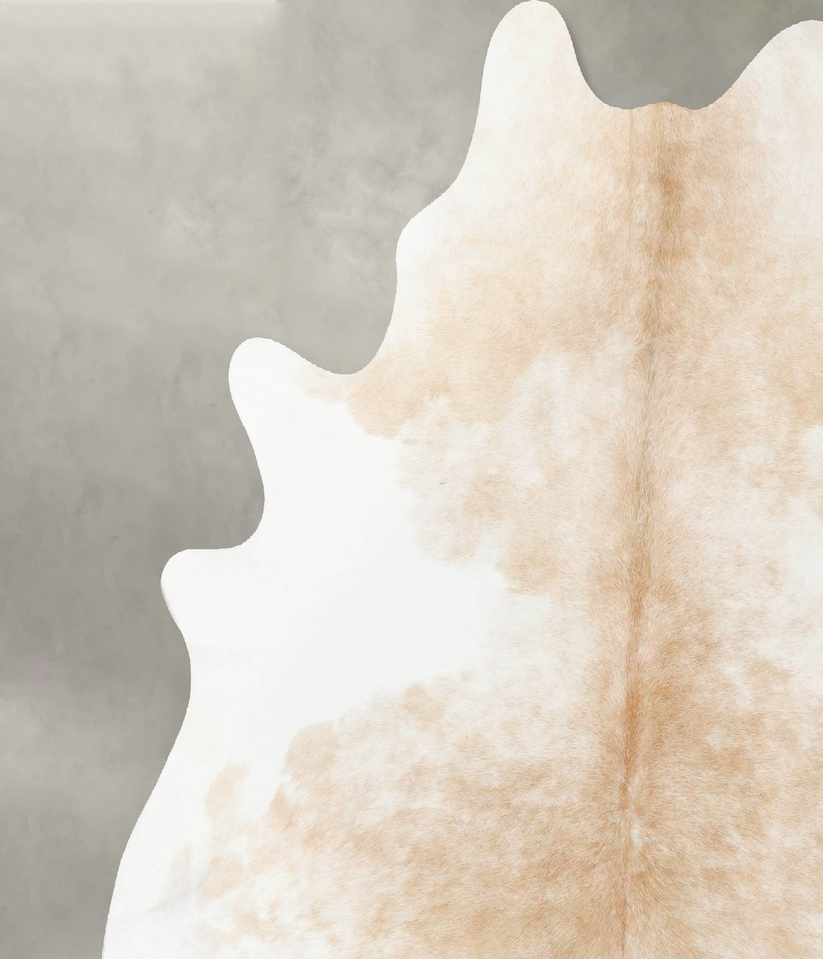 Beige and White X-Large Brazilian Cowhide Rug 7'0"H x 6'6"W #B24077 by Hudson Hides