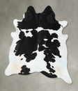 Black and White XX-Large Brazilian Cowhide Rug 7'7"H x 6'7"W #B24084 by Hudson Hides