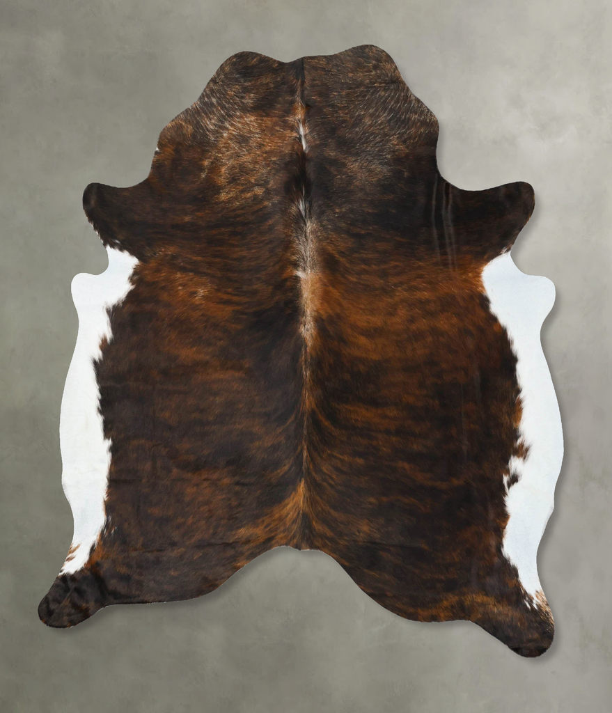 Dark Brindle X-Large Brazilian Cowhide Rug 7'3"H x 6'0"W #B24091 by Hudson Hides