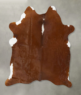 Brown and White Regular Large Brazilian Cowhide Rug 6'2"H x 5'4"W #B24093 by Hudson Hides