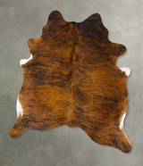 Medium Brindle X-Large Brazilian Cowhide Rug 7'7"H x 6'2"W #B24115 by Hudson Hides