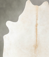 Ivory with Beige X-Large Brazilian Cowhide Rug 7'7"H x 6'3"W #B24116 by Hudson Hides