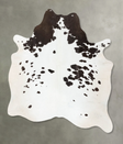 Chocolate and White X-Large Brazilian Cowhide Rug 6'11"H x 6'0"W #B24117 by Hudson Hides
