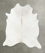 Ivory with Beige X-Large Brazilian Cowhide Rug 7'1"H x 6'4"W #B24118 by Hudson Hides