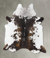 Chocolate and White X-Large Brazilian Cowhide Rug 7'5"H x 6'3"W #B24126 by Hudson Hides