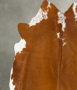 Brown and White Regular X-Large Brazilian Cowhide Rug 6'5"H x 6'5"W #B24131 by Hudson Hides
