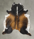 Chocolate and White X-Large Brazilian Cowhide Rug 7'9"H x 6'5"W #B24138 by Hudson Hides