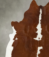 Brown and White X-Large Brazilian Cowhide Rug 7'2"H x 6'6"W #B24154 by Hudson Hides